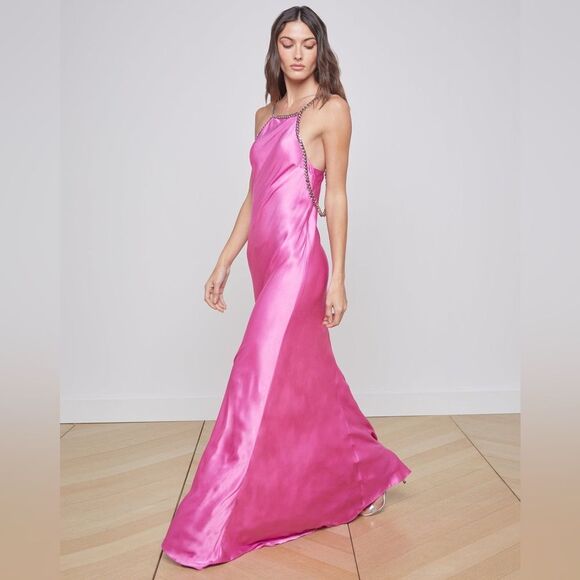 L’Agence Majesty Chain Trim Gown in Pink, NWT, Size 2 - Picture 16 of 16